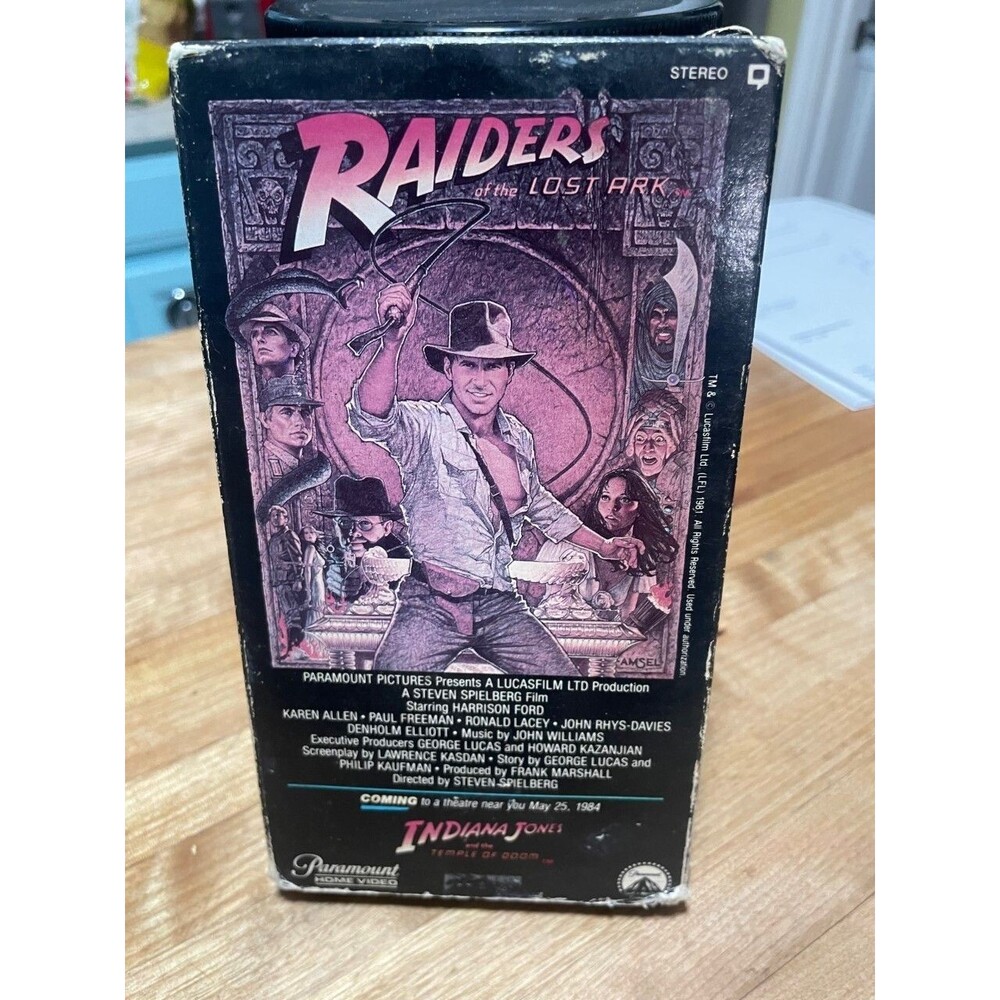 Indiana Jones and the Raiders of the Lost Ark (VHS Tape) Harrison Ford
